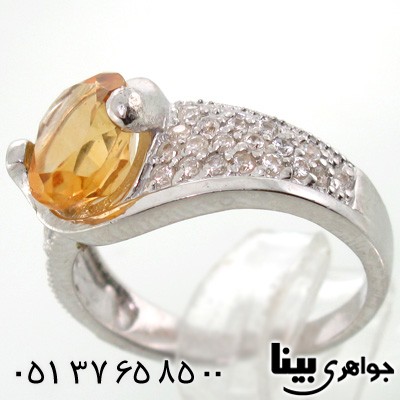 انگشتر سیترین دایره ای زنانه