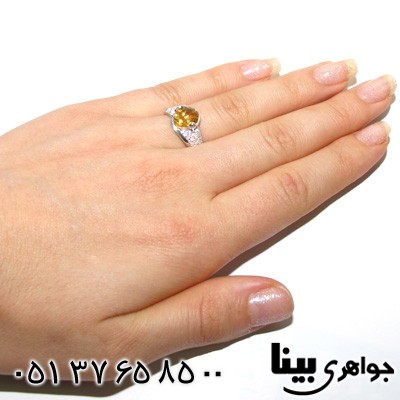 انگشتر سیترین دایره ای زنانه