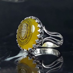 نقره مردانه با حکاکی آیت الکرسی و وان یکاد _کد:36214