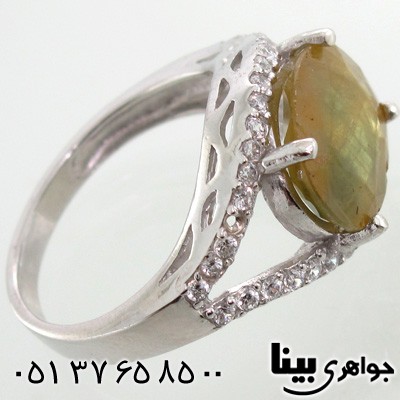 انگشتر یاقوت زرد بیضی زنانه درشت