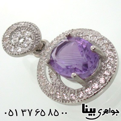 گردنبند آمتیست بیضی زنانه