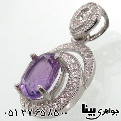 گردنبند آمتیست بیضی زنانه