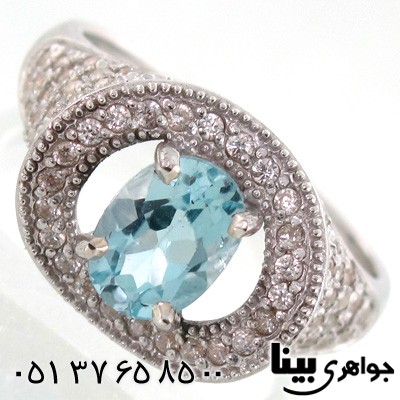 انگشتر توپاز بیضی زنانه
