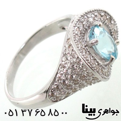 انگشتر توپاز بیضی زنانه