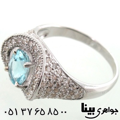 انگشتر توپاز بیضی زنانه