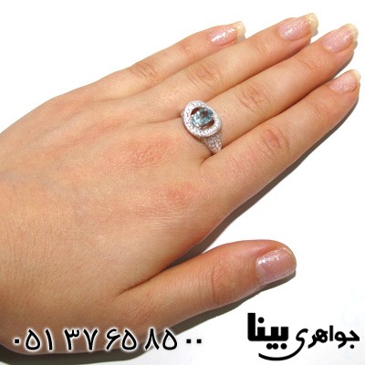 انگشتر توپاز بیضی زنانه