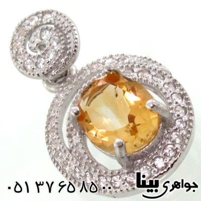 گردنبند سیترین دایره ای زنانه