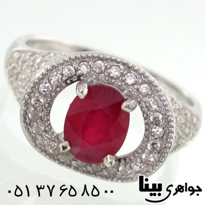 انگشتر یاقوت سرخ بیضی زنانه