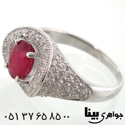 انگشتر یاقوت سرخ بیضی زنانه