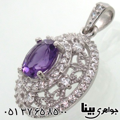 گردنبند آمتیست دایره زنانه درشت