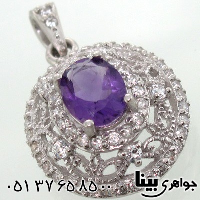 گردنبند آمتیست دایره زنانه درشت