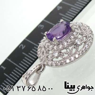 گردنبند آمتیست دایره زنانه درشت
