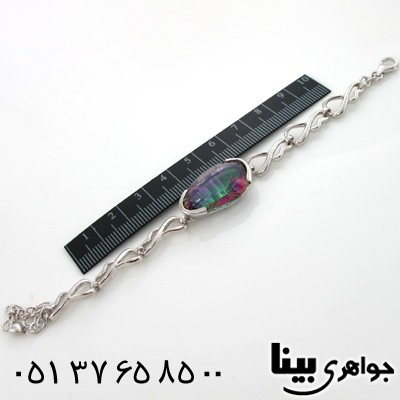 دستبند توپاز هفت رنگ بیضی زنانه درشت