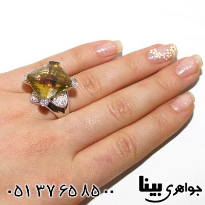 انگشتر ابسیدین مربعی زنانه درشت