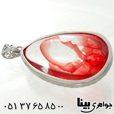گردنبند کوارتز با طرح شعله زنانه درشت