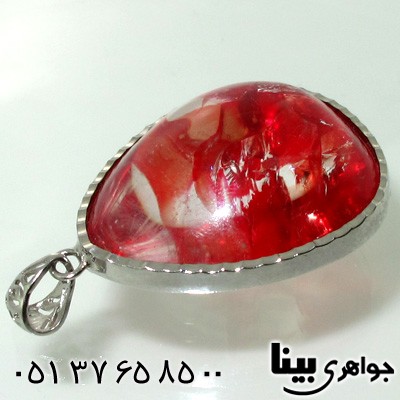 گردنبند کوارتز با طرح شعله اشکی زنانه درشت