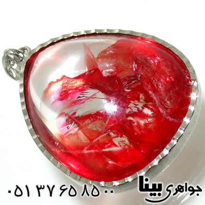 گردنبند کوارتز با طرح شعله اشکی زنانه درشت