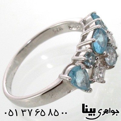 انگشتر توپاز طرح تاج زنانه