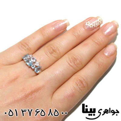 انگشتر توپاز طرح تاج زنانه