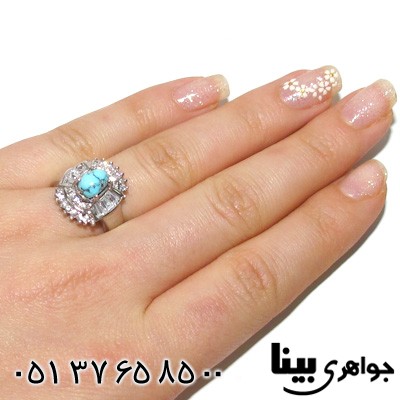 انگشتر فیروزه نیشابوری بیضی زنانه