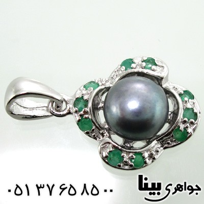 گردنبند چند جواهر مروارید کبود و زمرد کلمبیا زنانه