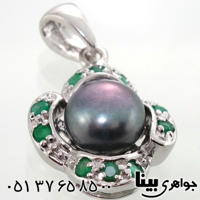 گردنبند چند جواهر مروارید کبود و زمرد کلمبیا زنانه
