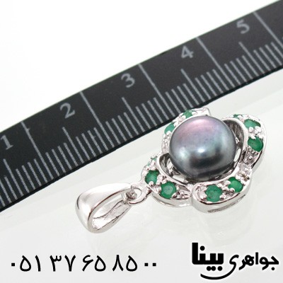 گردنبند چند جواهر مروارید کبود و زمرد کلمبیا زنانه