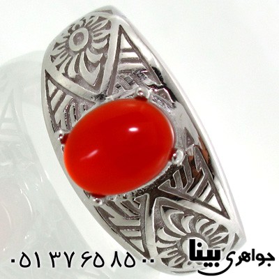 انگشتر عقیق قرمز دایره ای یک