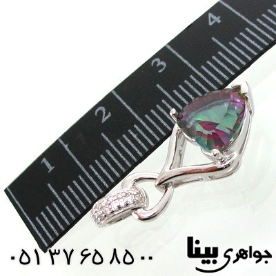 گردنبند توپاز هفت رنگ قلبی زنانه