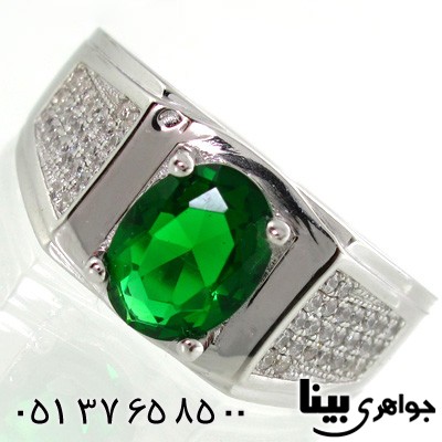 انگشتر ابسیدین سبز بیضی مردانه