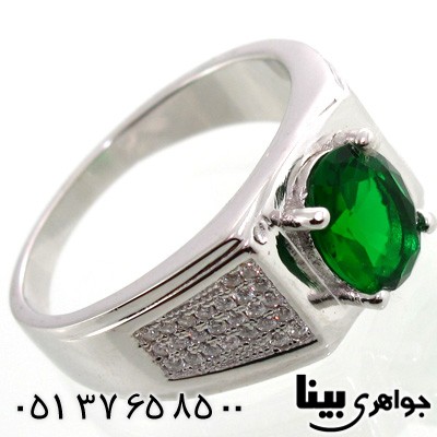 انگشتر ابسیدین سبز بیضی مردانه