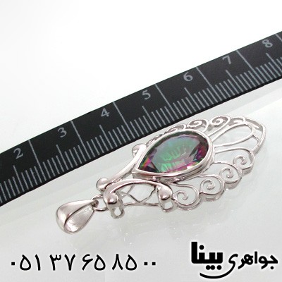 گردنبند توپاز هفت رنگ طرح اشکی زنانه
