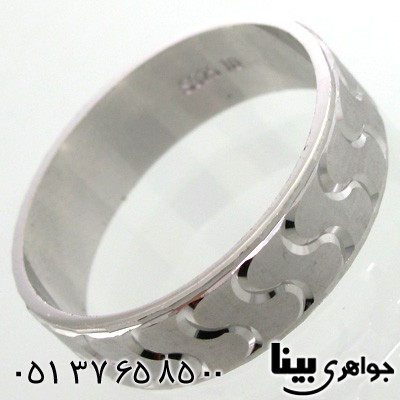 انگشتر نقره حلقه طرح موج دو