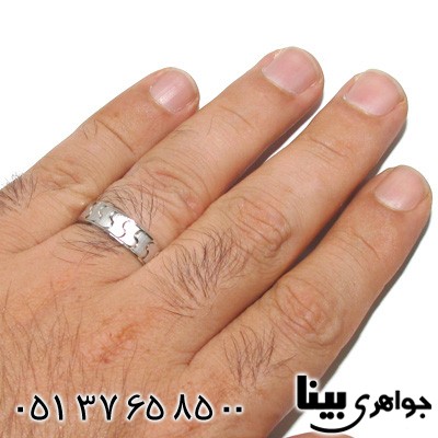 انگشتر نقره حلقه طرح موج دو