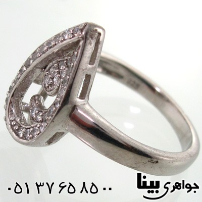 انگشتر نقره طرح اشکی زنانه