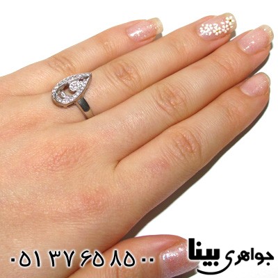انگشتر نقره طرح اشکی زنانه