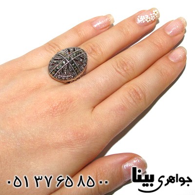 انگشتر حدید بیضی زنانه درشت