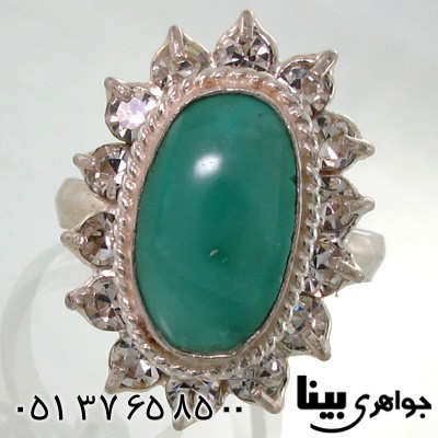 انگشتر فیروزه بیضی زنانه درشت