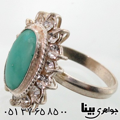 انگشتر فیروزه بیضی زنانه درشت