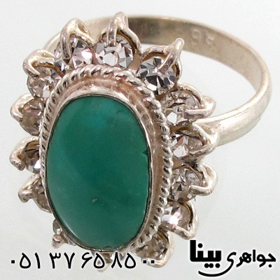 انگشتر فیروزه بیضی زنانه درشت