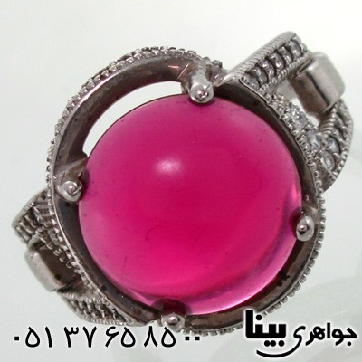 انگشتر ابسیدین قرمز دایره ای زنانه
