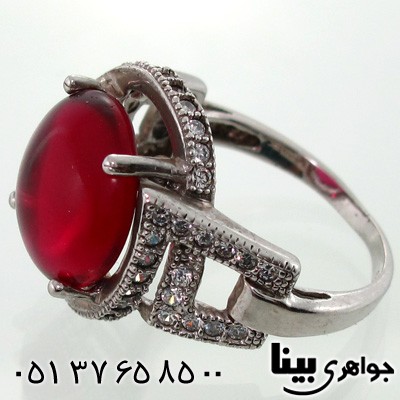 انگشتر ابسیدین قرمز دایره ای زنانه