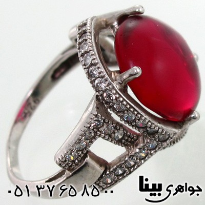 انگشتر ابسیدین قرمز دایره ای زنانه