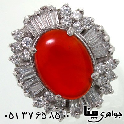 انگشتر عقیق یمنی بیضی زنانه درشت