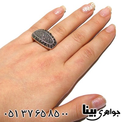 انگشتر حدید بیضی محدب زنانه درشت