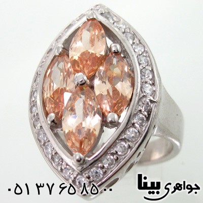 انگشتر سیترین لوزی زنانه درشت