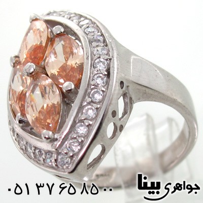 انگشتر سیترین لوزی زنانه درشت