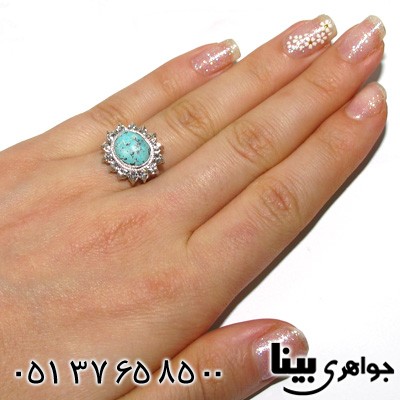 انگشتر فیروزه نیشابوری شجری زنانه شماره هشت