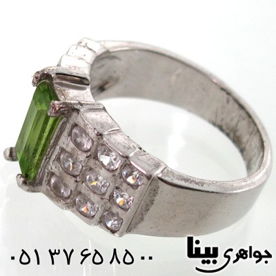 انگشتر زبرجد مستطیلی زنانه