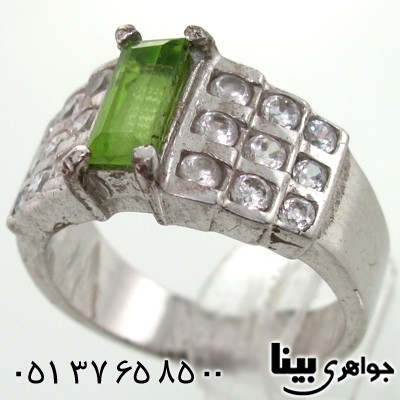 انگشتر زبرجد مستطیلی زنانه